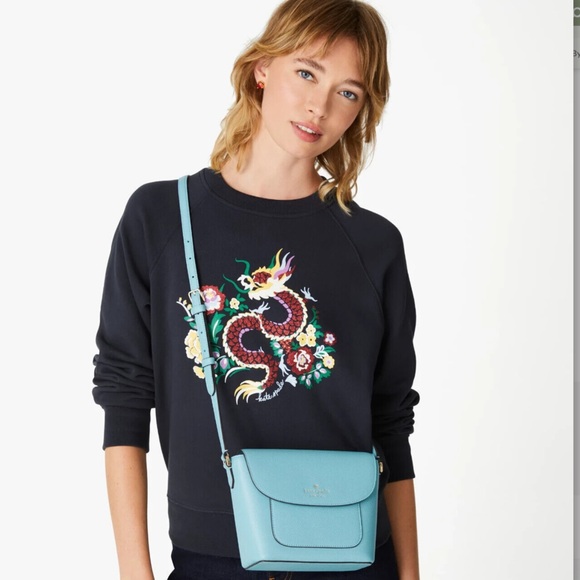 Kate Spade Elsie Pebbled Leather Crossbody in Smoky Blue REDUCED/ PRICE FIRM - Picture 5 of 7